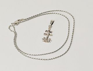 Collar cordón y cruz Caravaca Plata 44 cm 6,1 gr.