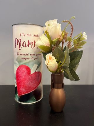 Vasetto Cimitero Adesivo + Candela