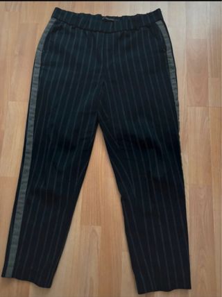 Pantalones Zara Raya Diplomática Cintura Elástica