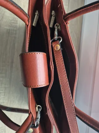 Bolso Piel Italiano Marrón Pequeño Mujer