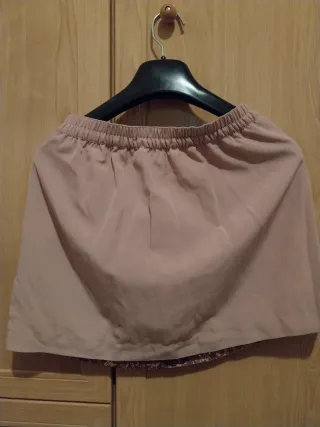 Minifalda lentejuelas oro rosa