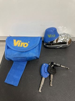 Viro  Armadillo bloqueo de disco antimordaza con barra de 10 mm de diámetro acabado cromado cierre a presión