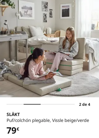 Puf Colchón Plegable Gris y Amarillo