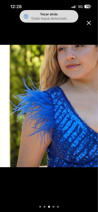 Vestido Morado Lentejuelas Plumas