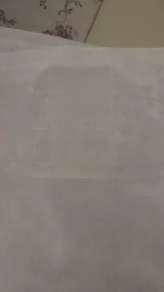 Cortinas salón blancas con dibujo, con trabillas