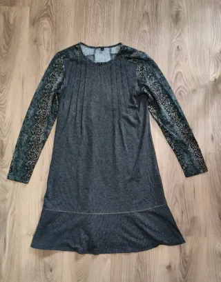 Vestido gris manga larga T40