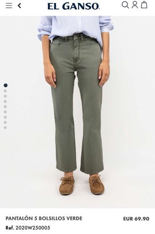 Pantalón El Ganso Mujer Talla 38 Verde Oliva