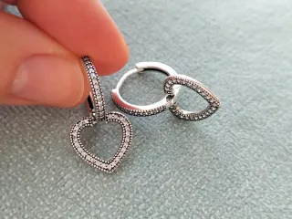 Pendientes aro corazón plata de ley