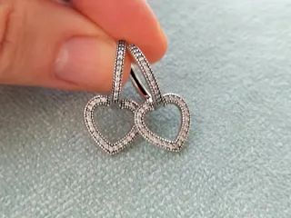 Pendientes aro corazón plata de ley
