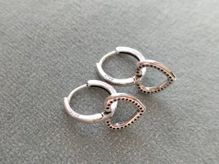 Pendientes aro corazón plata de ley