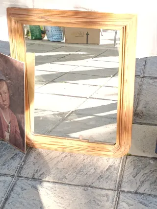 Specchio trucco in legno