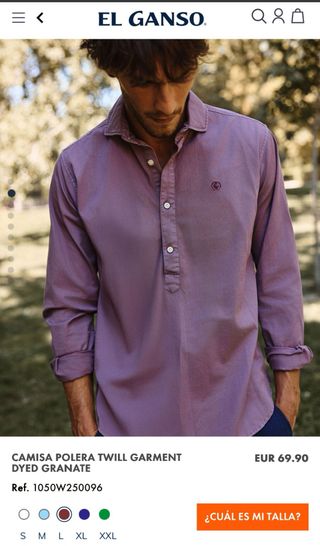 Camisa El Ganso Twill Granate Talla L