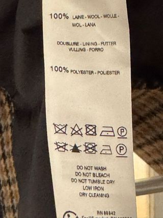 Abrigo Cyrillus Tartán Lana Talla M