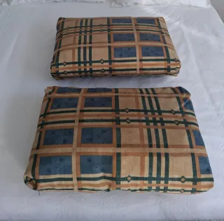 Dos cojines con fundas con cremallera