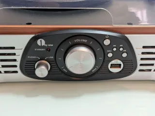 Tocadiscos Vinilo Vintage Negro/Plateado/Madera