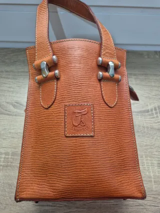 Bolso Piel La Espuela Naranja Hecho a Mano