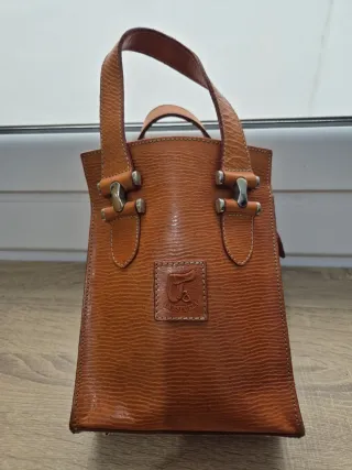 Bolso Piel La Espuela Naranja Hecho a Mano