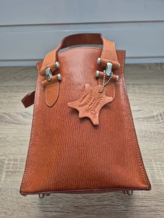 Bolso Piel La Espuela Naranja Hecho a Mano