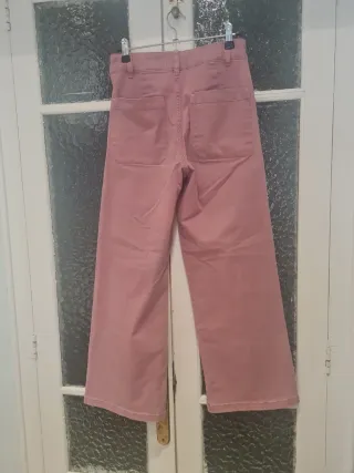 Pantalón vaquero ancho rosa Lefties