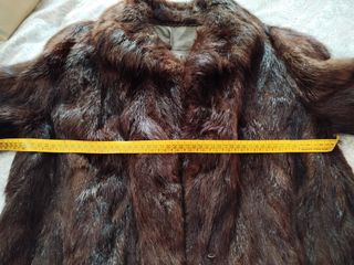 Abrigo de mujer de piel natural marrón oscuro