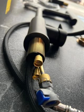 Grifo cocina extraíble Inox giratorio 360° negro