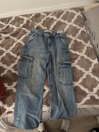 Pantalón vaquero cargo azul