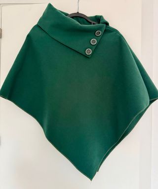 Poncho polar mujer verde