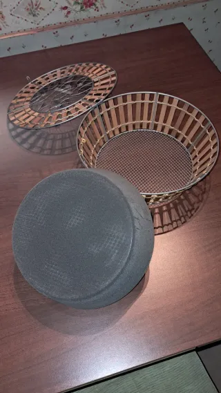 Cestino porta pane vintage metallo e legno