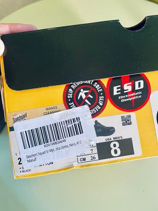 Skechers Work Negras Antideslizantes de cuero