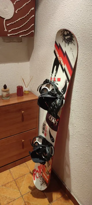 Tabla Snowboard con Fijaciones