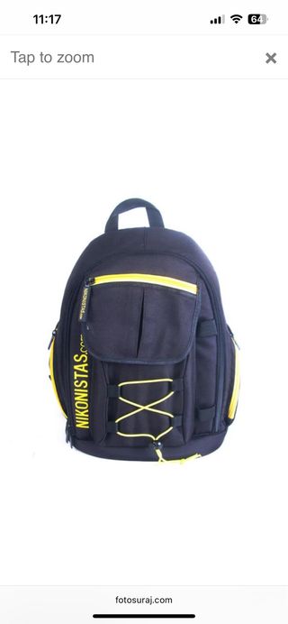 Mochila Nikon Negra y Amarilla