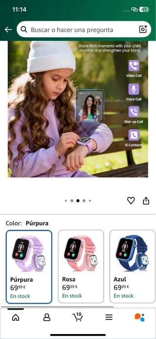 Reloj Púrpura niño niña infantil