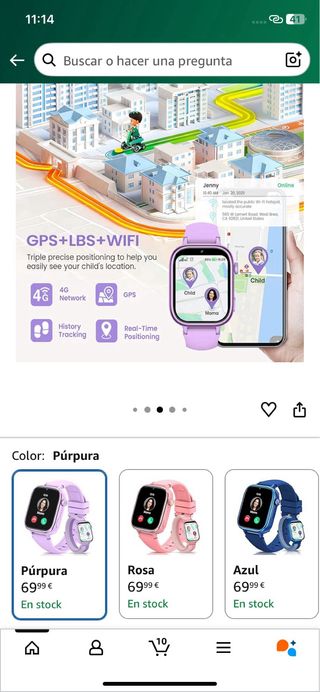 Reloj Púrpura niño niña infantil