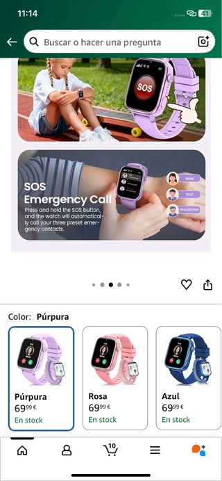 Reloj Púrpura niño niña infantil