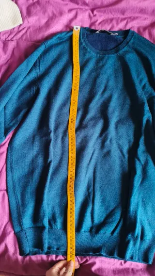 Maglione lana blu/petrolio