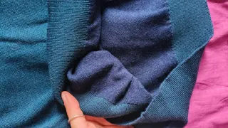 Maglione lana blu/petrolio