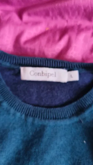 Maglione lana blu/petrolio