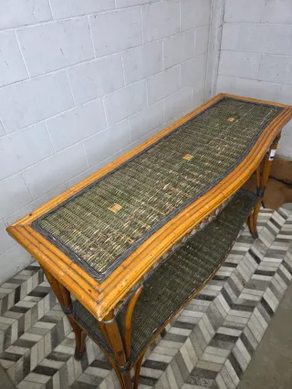 Consola vintage bambu y verde