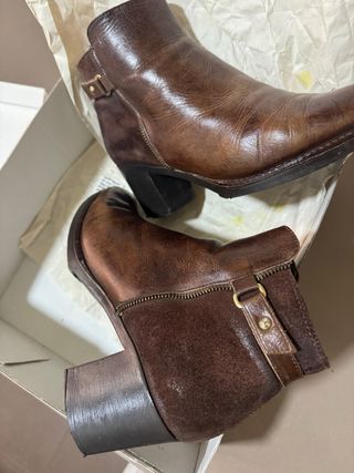 Botines de piel marrones mujer talla 41