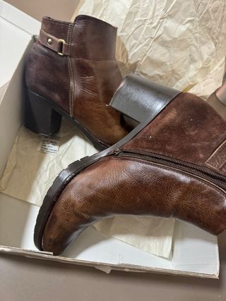 Botines de piel marrones mujer talla 41