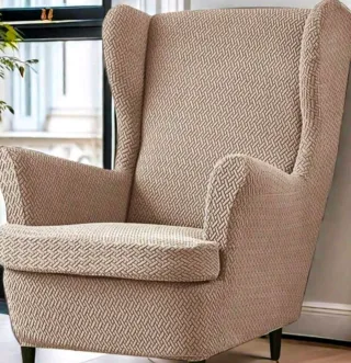 Mecedora orejero tapizada gris clarito