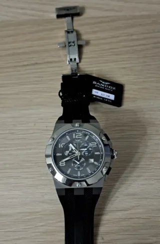 Reloj Sandoz Cronógrafo Titanio y acero brillo .