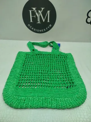 BOLSO DE PLAYA KARL VERDE TEJIDO