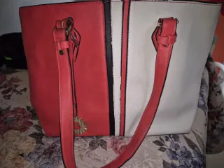 Borsa corallo e bianca