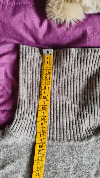 Maglioncino collo alto beige/grigio taglia unica