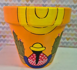 Maceta artesanal chola 17x17cm