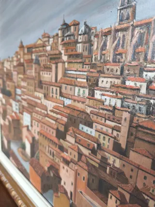 Cuadro antiguo pintado a mano grande