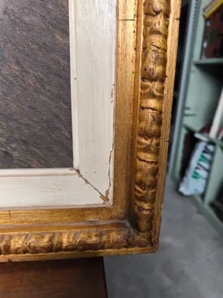 Cuadro antiguo pintado a mano grande