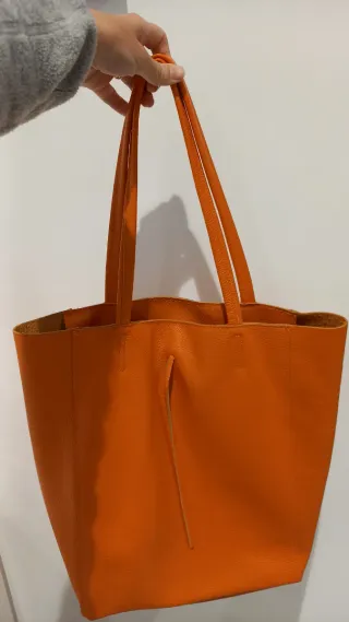 Borsa in pelle arancione
