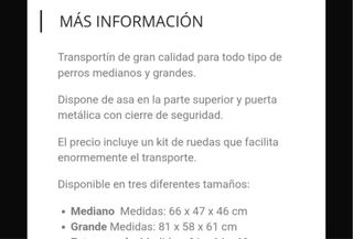 Transportín de viaje para perros nuevo